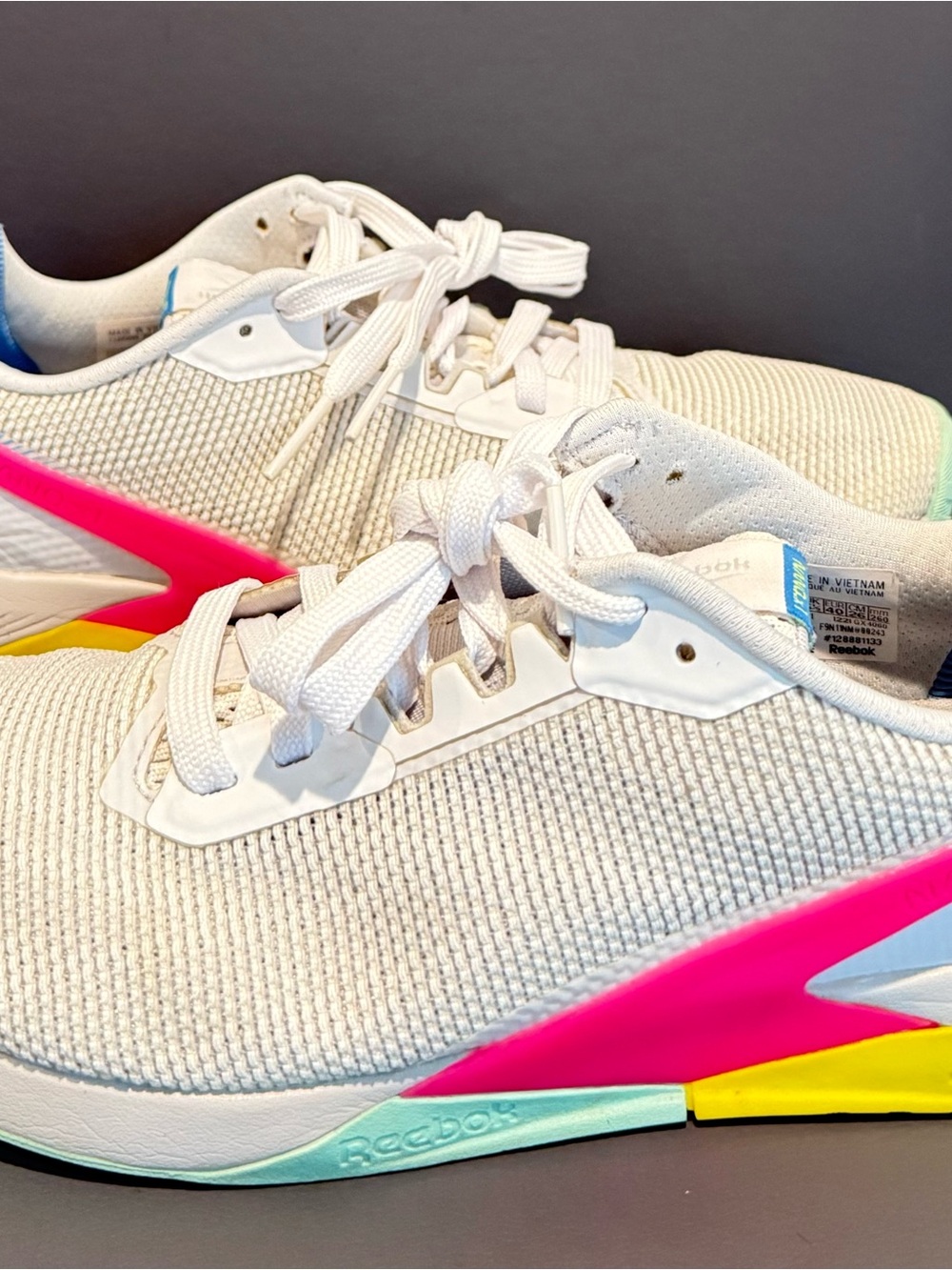 Reebok Nano X1 Grit Sneakers White/Pure Grey Women’s Size 9 - Picture 2 of 7